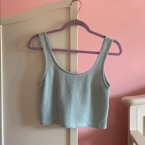 Baby blue knitted crop top